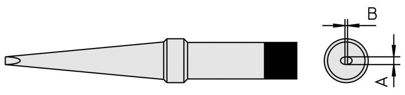 Lötspitze PT-L8 meißelförmig lang, 2 x 1 mm, 425 °C