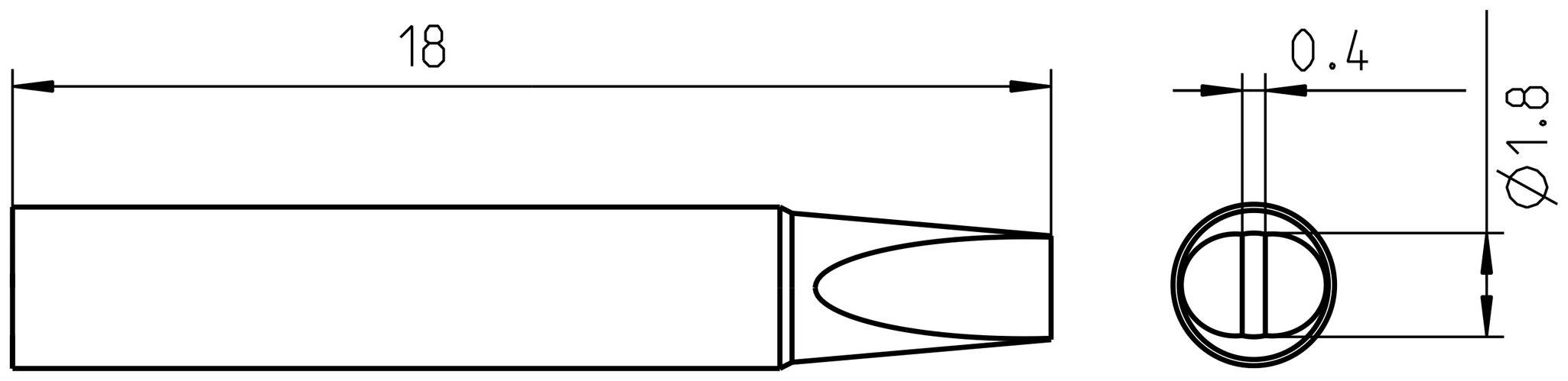 RT Micro Lötspitze RTM 018 S, Meißel Ø 1,8 x 0,4 mm