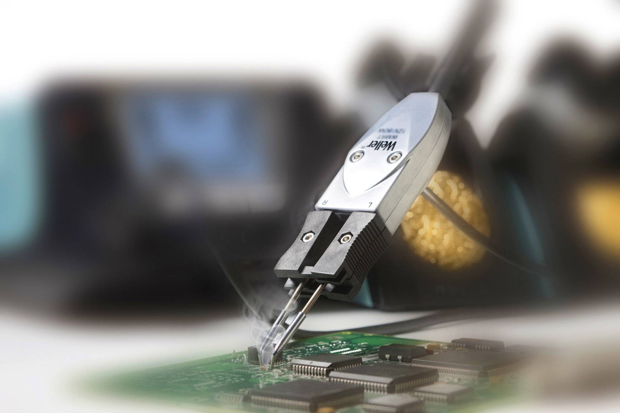 WXMT MS Set WSR 204, Mikro-Entlötpinzette mit Sicherheitsablage, 2x 40 W, Active-Tip Technologie