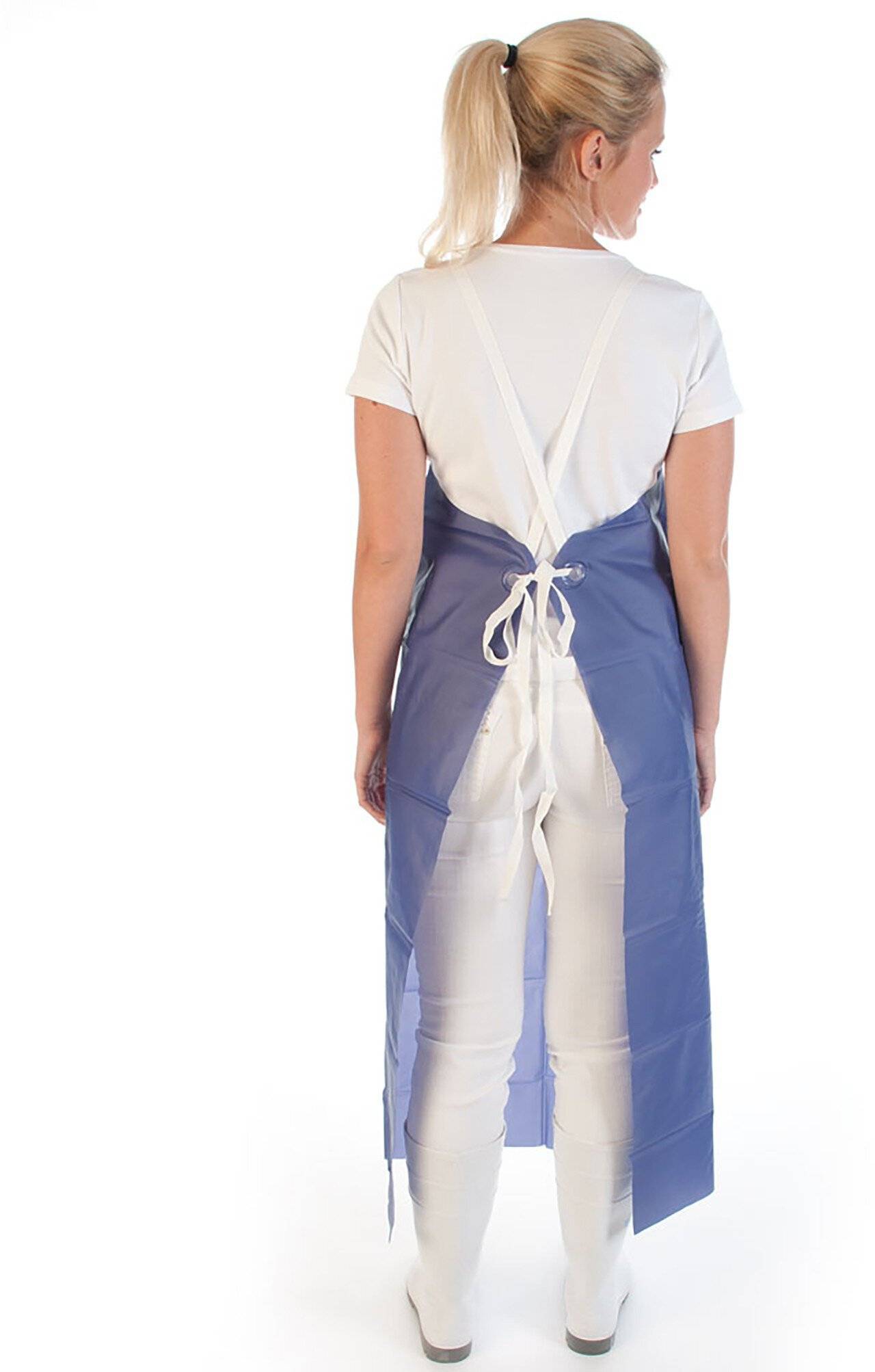 Hygostar Schürze, PVC, blau, 300 my + Bänder, 115 x 90cm