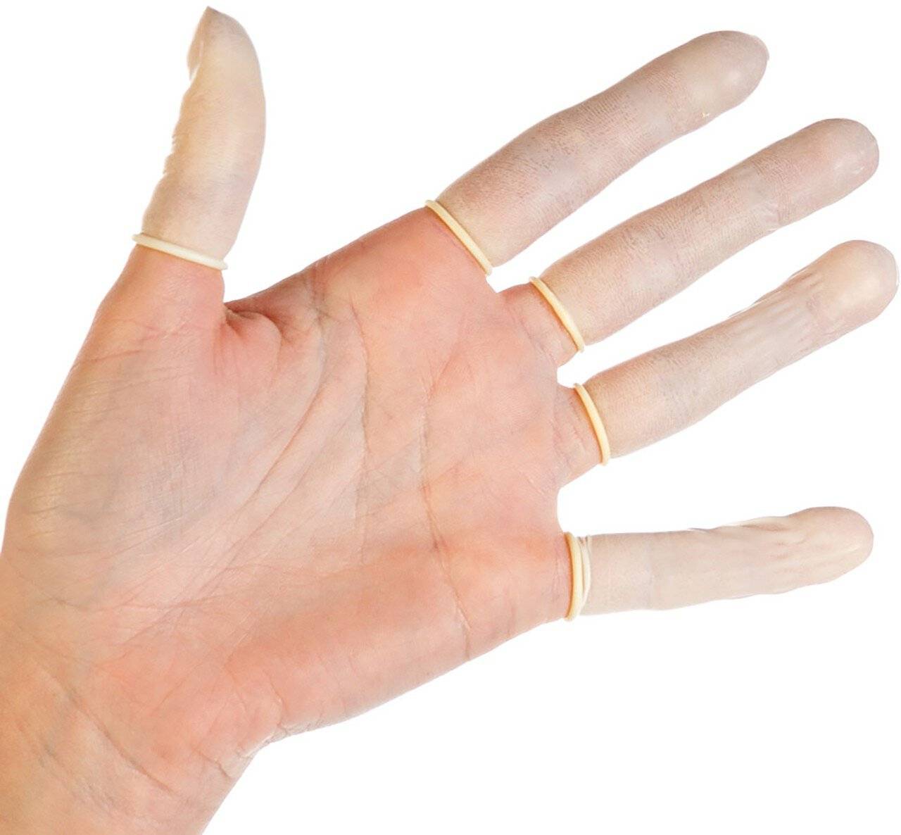 Hygostar Latex-Fingerling, weiß, puderfrei, Größe XL