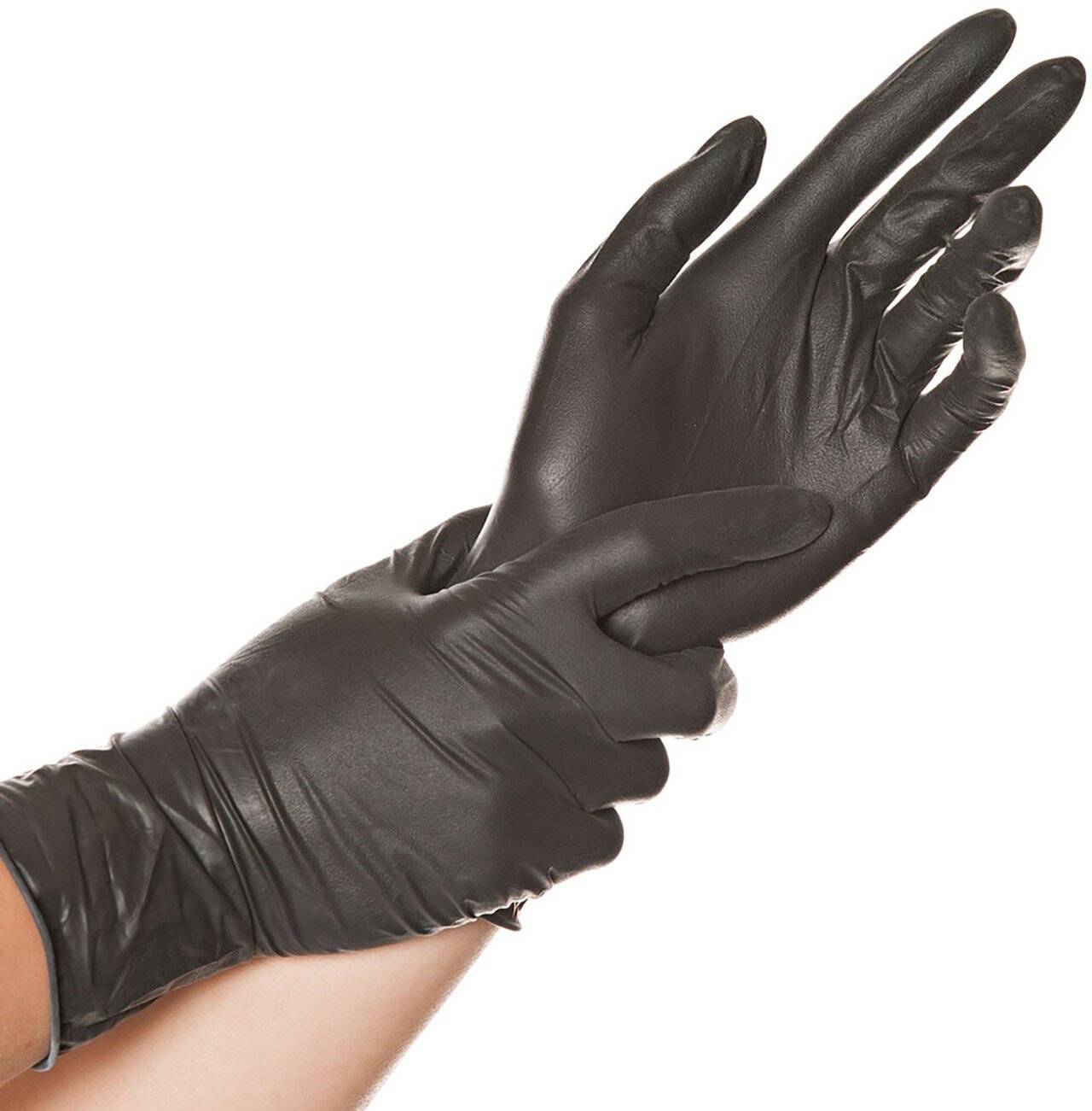 Hygostar Latexhandschuh DIABLO, schwarz, puderfrei, Größe S