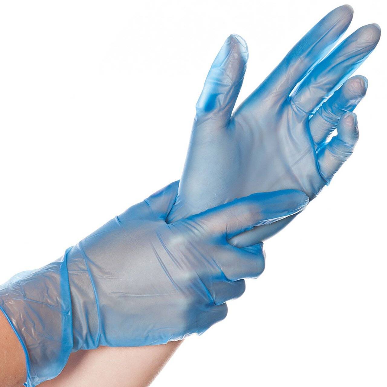 Hygostar VINYL-Handschuhe CLASSIC BLAU gepudert, blau, Größe L