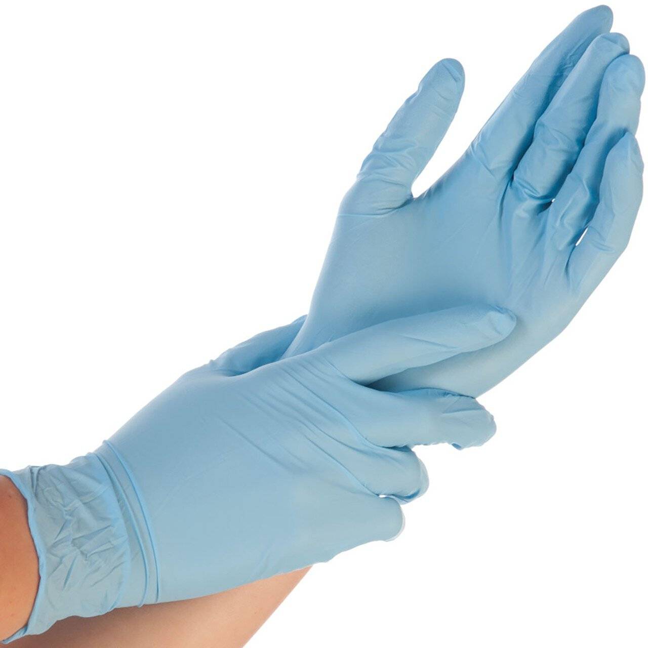 Hygostar Nitrilhandschuh SAFE PREMIUM, blau, Größe M, puderfrei