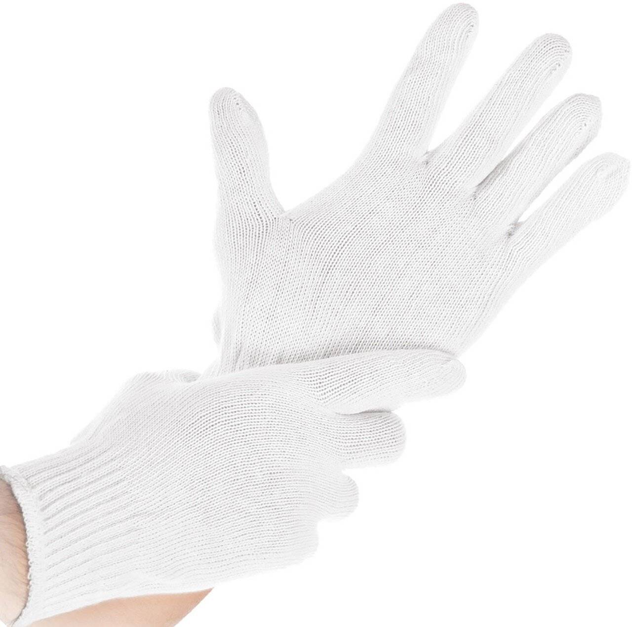 Hygonorm Baumwoll-Handschuh BÜNDCHEN LIGHT Größe L, weiß, ohne Schichtel, mit Bund