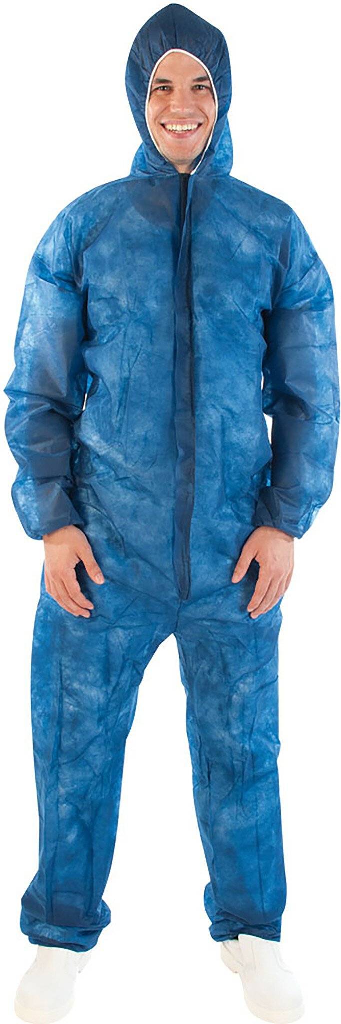 Hygonorm Overall "Light", PP, L, blau Taillen + Armgummi, Kapuze