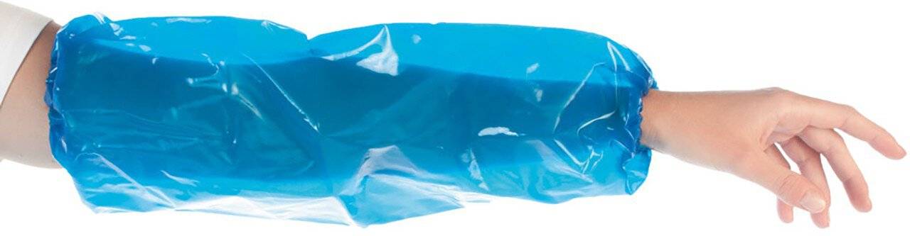 Hygostar Schutzärmel EVA, blau 46x20cm, mit Gummi, VPE: 24 Stück