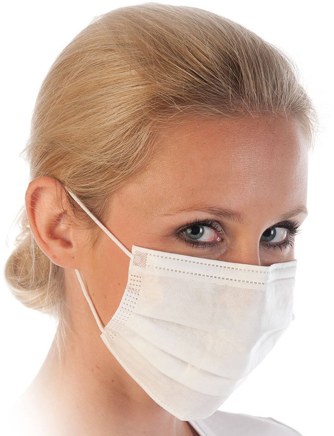 Hygostar Mundschutz PP, weiß, 2-lagig, Gummibänder, VPE: 100 Stück