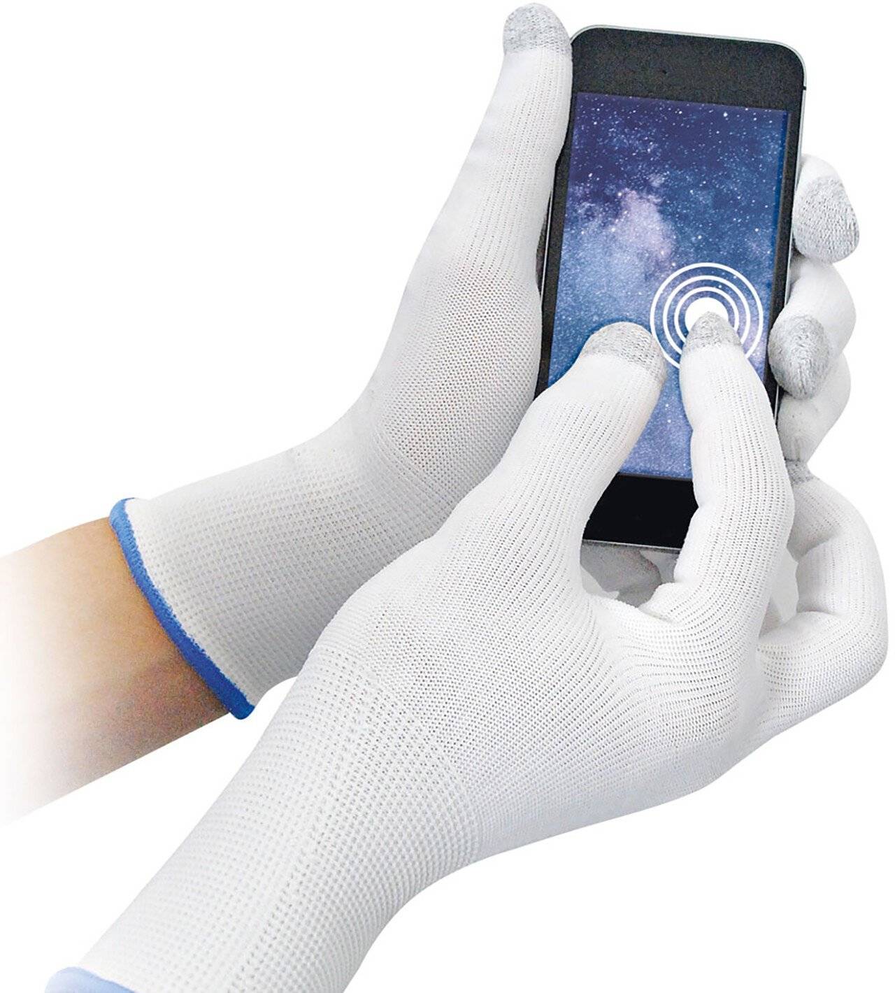 Hygostar Touchscreen Handschuh ULTRA FLEX TOUCH weiß, ohne Beschichtung, Größe XL