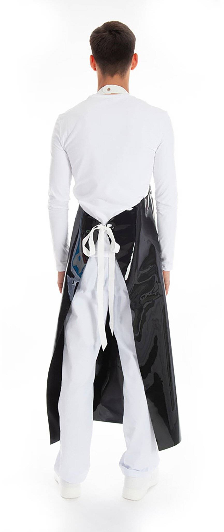 Hygostar PU-Schürze, schwarz, 130x90cm ohne Gewebe-Einlage