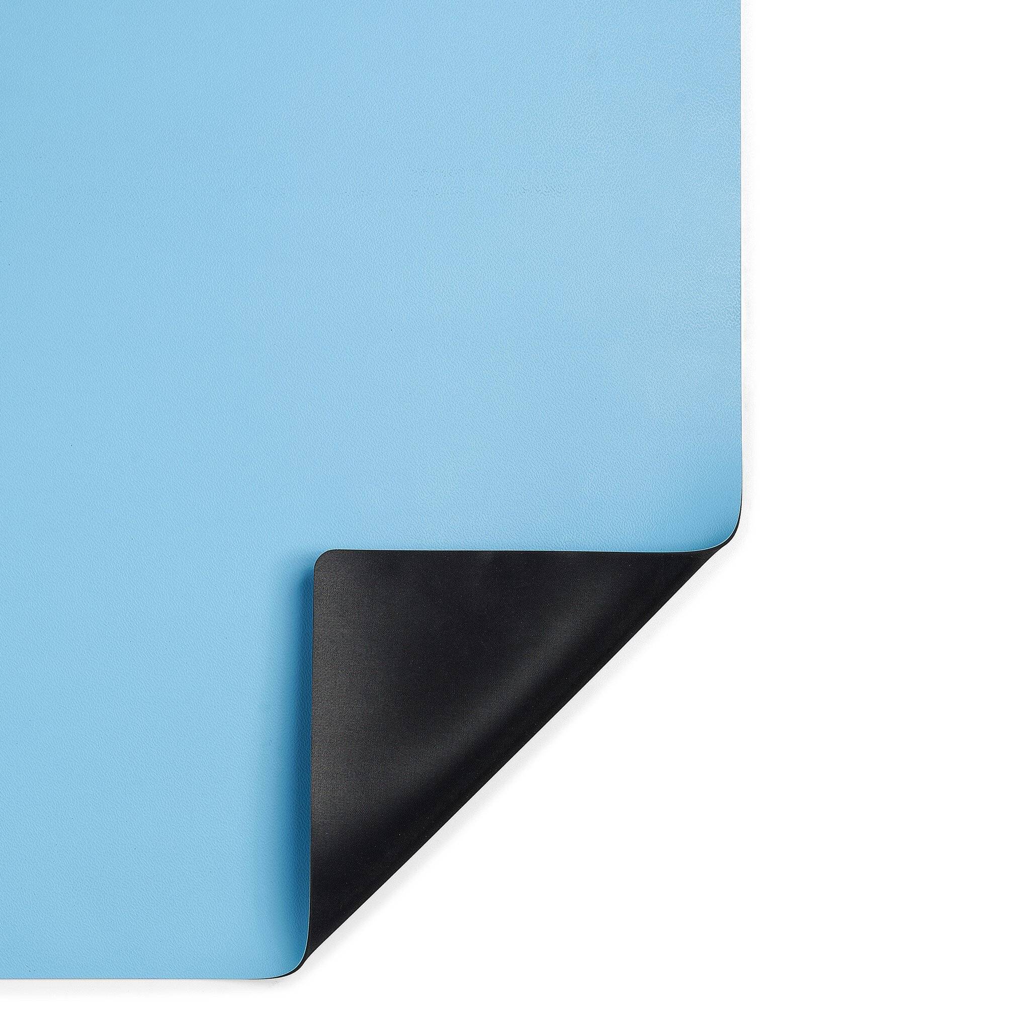 ESD-Tischmatte Premium, blau, 600 x 400 x 2 mm, Zuschnitt mit 2x 10 mm Druckknopf