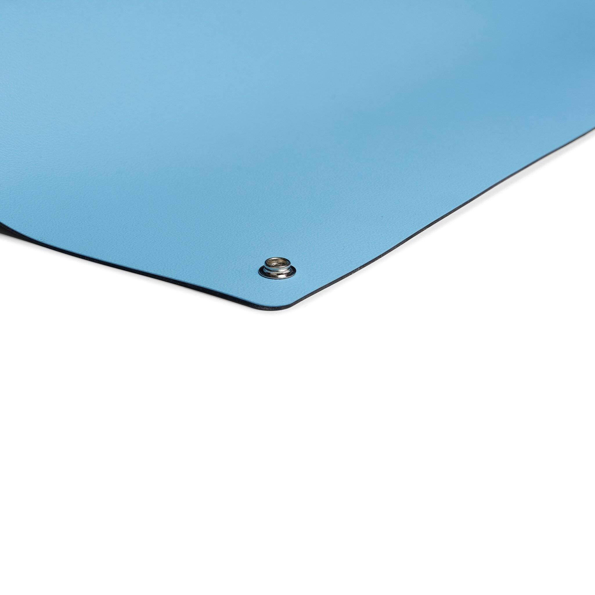 ESD-Tischmatte Premium, blau, 400 x 400 x 2 mm, Zuschnitt mit 2x 10 mm Druckknopf