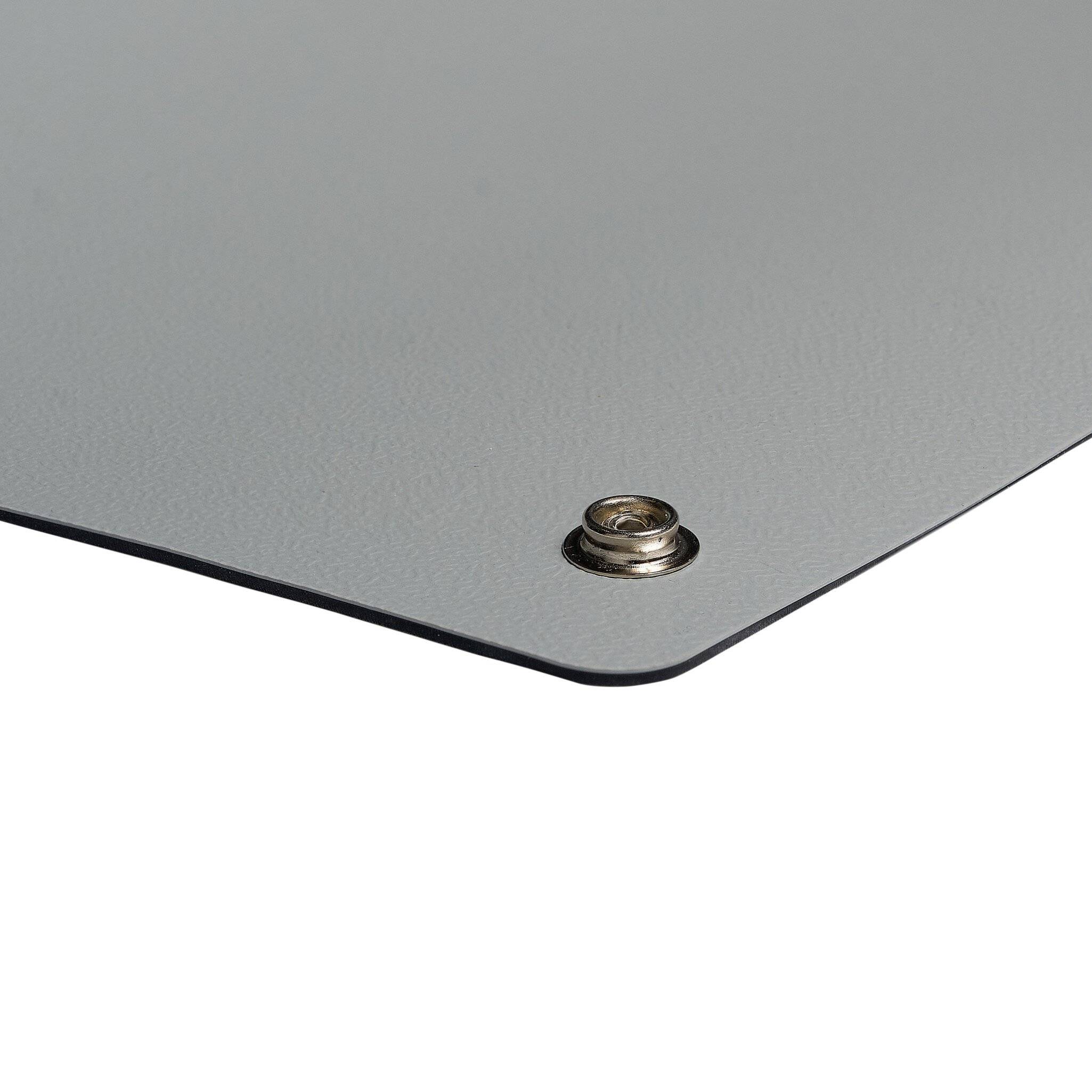 ESD-Tischmatte Premium, grau, 600 x 1200 x 2 mm, Zuschnitt mit 2x 10 mm Druckknopf