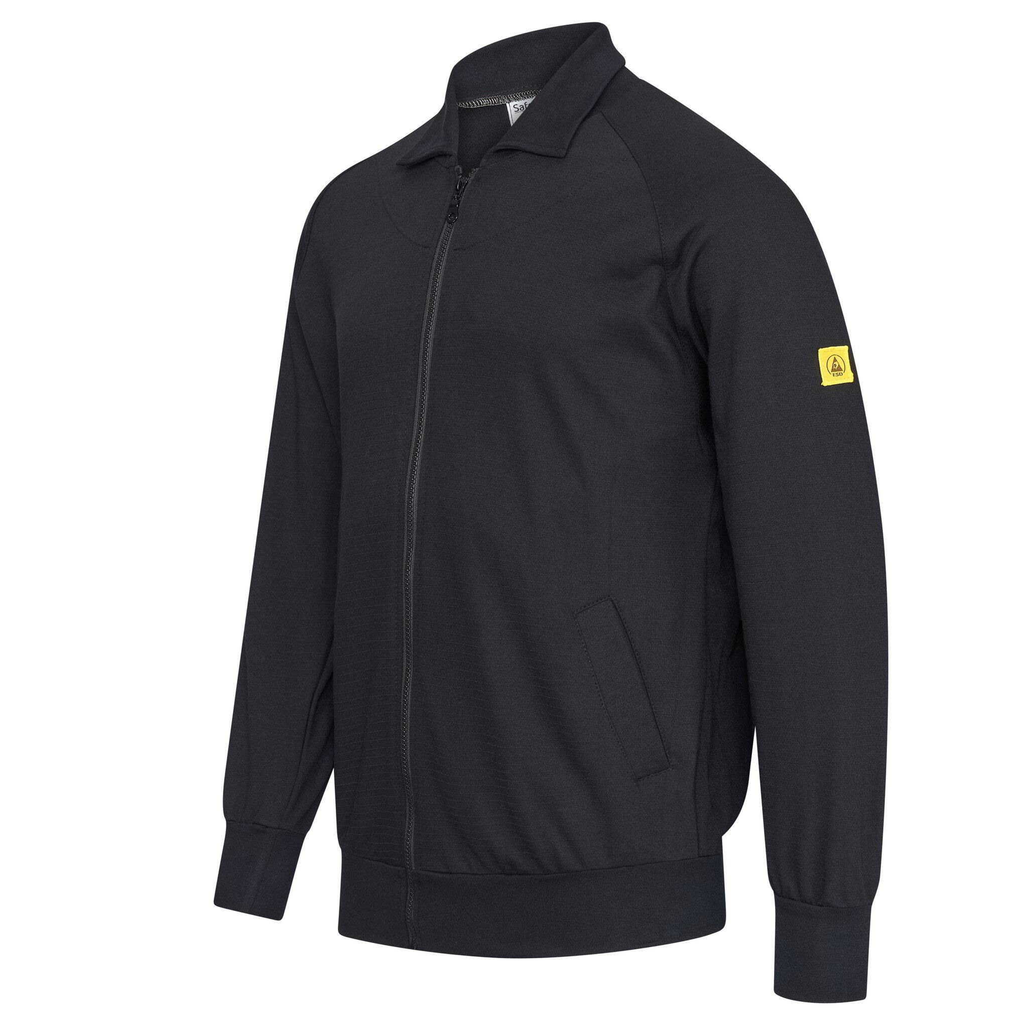 ESD-Sweatjacke mit Zip, 260g/m², schwarz, 3XS