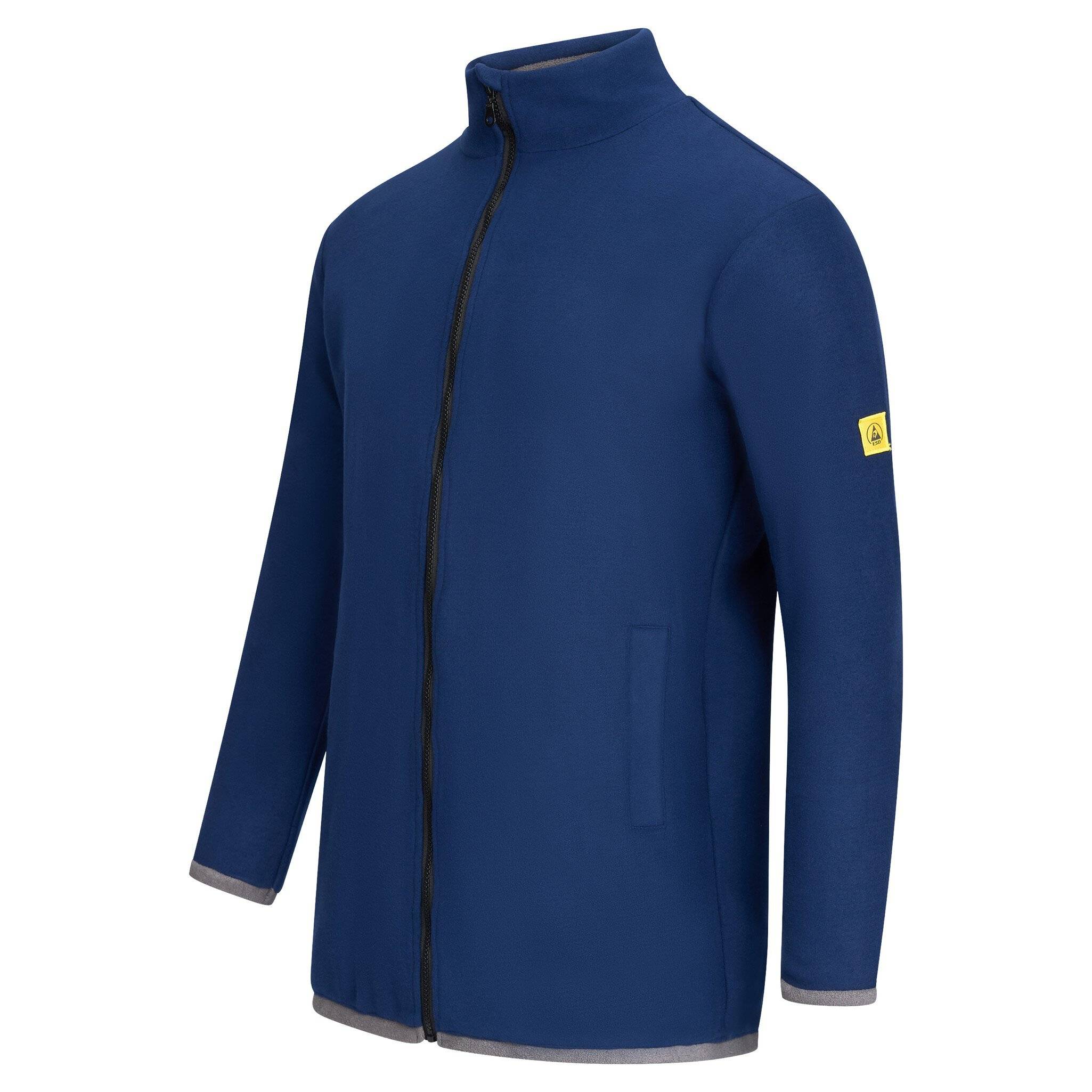 ESD-Fleecejacke mit langem Zip, unisex, marineblau/dunkelgrau, M