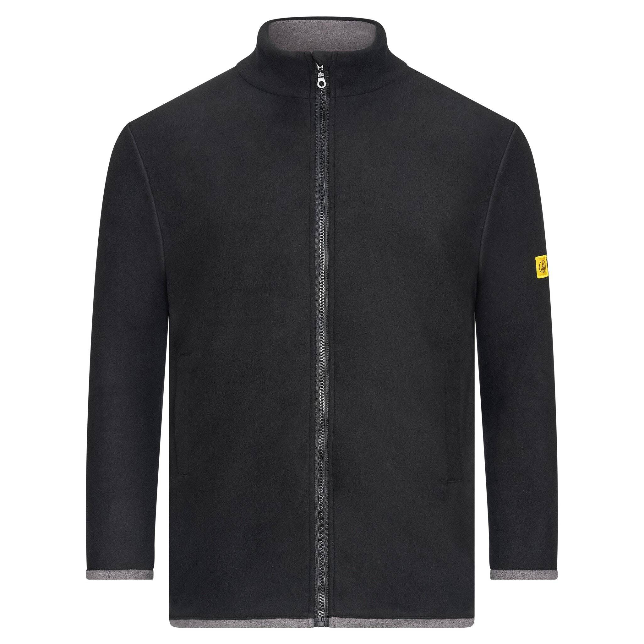 ESD-Fleecejacke mit langem Zip, unisex, schwarz/grau, XXL