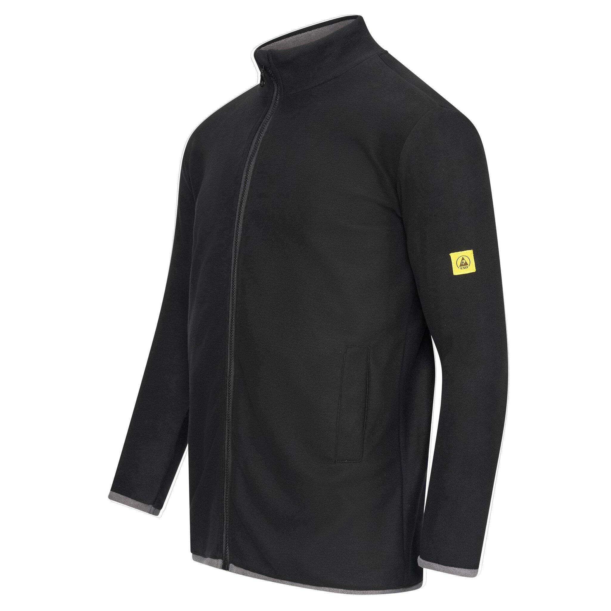 ESD-Fleecejacke mit langem Zip, unisex, schwarz/grau, M