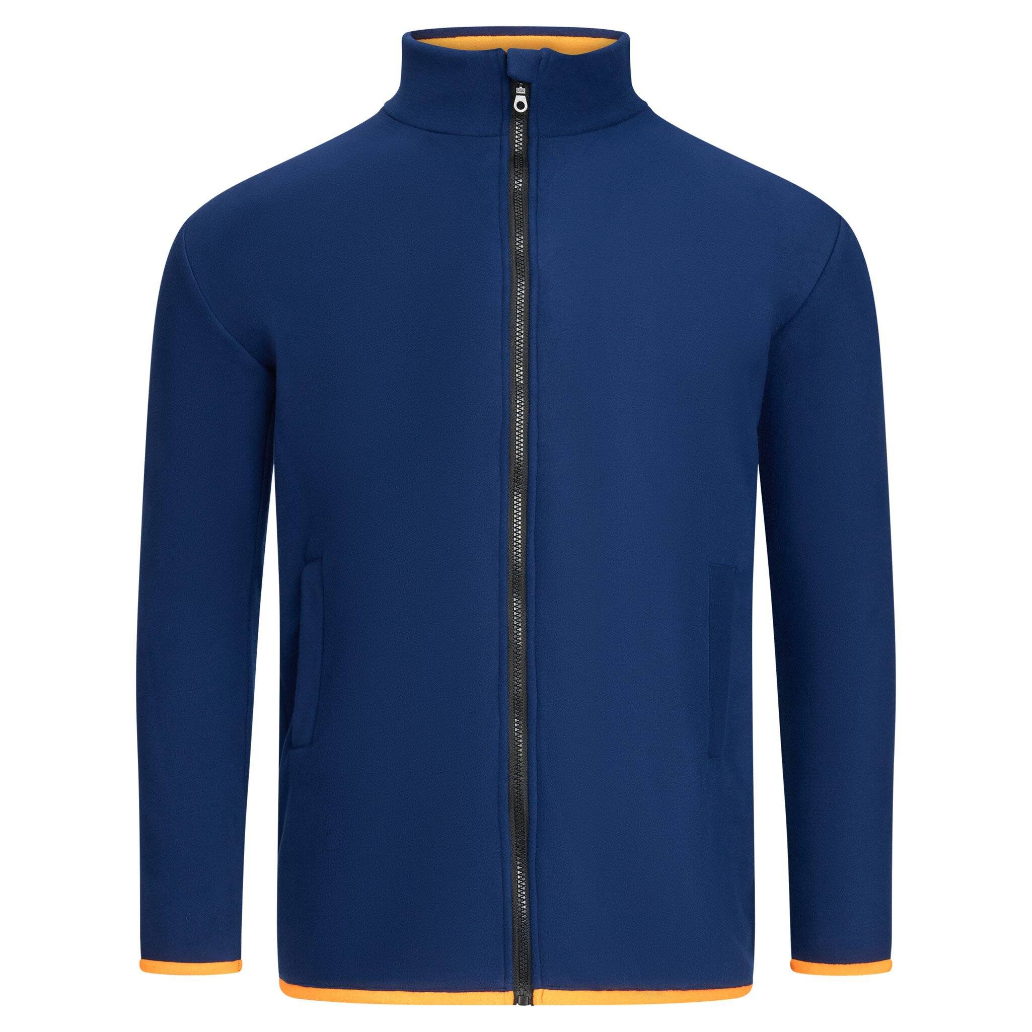 ESD-Fleecejacke mit langem Zip, unisex, marineblau/orange, M