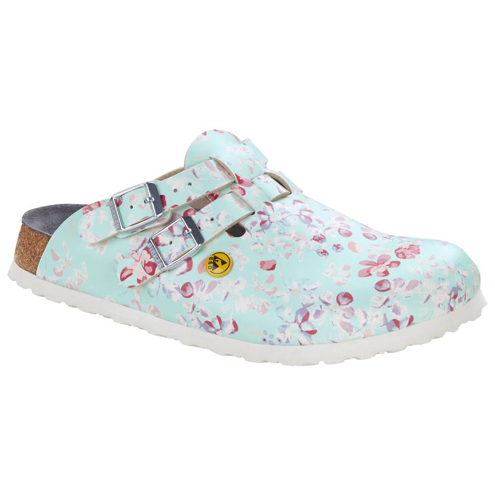 Birkenstock ESD-Clog Kay, Größe 40, Flower Field Mint, schmal