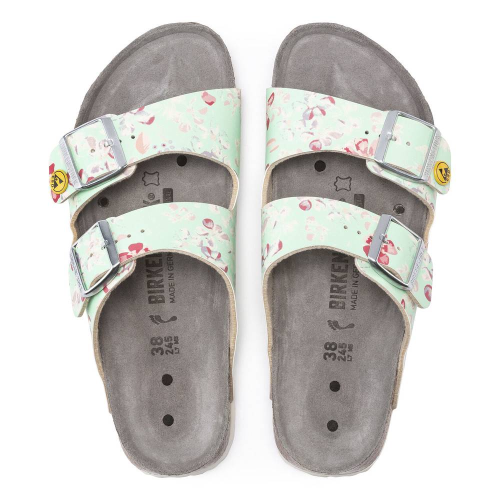 Birkenstock ESD-Sandale Arizona, Größe 36, Flower Field Rose, schmal