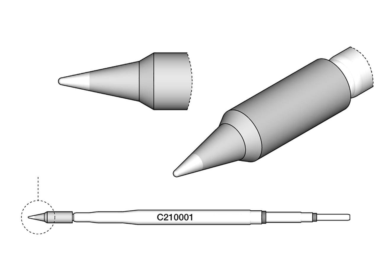 Lötspitze für T210-A / T210-NA, spitz, gerade, C210001