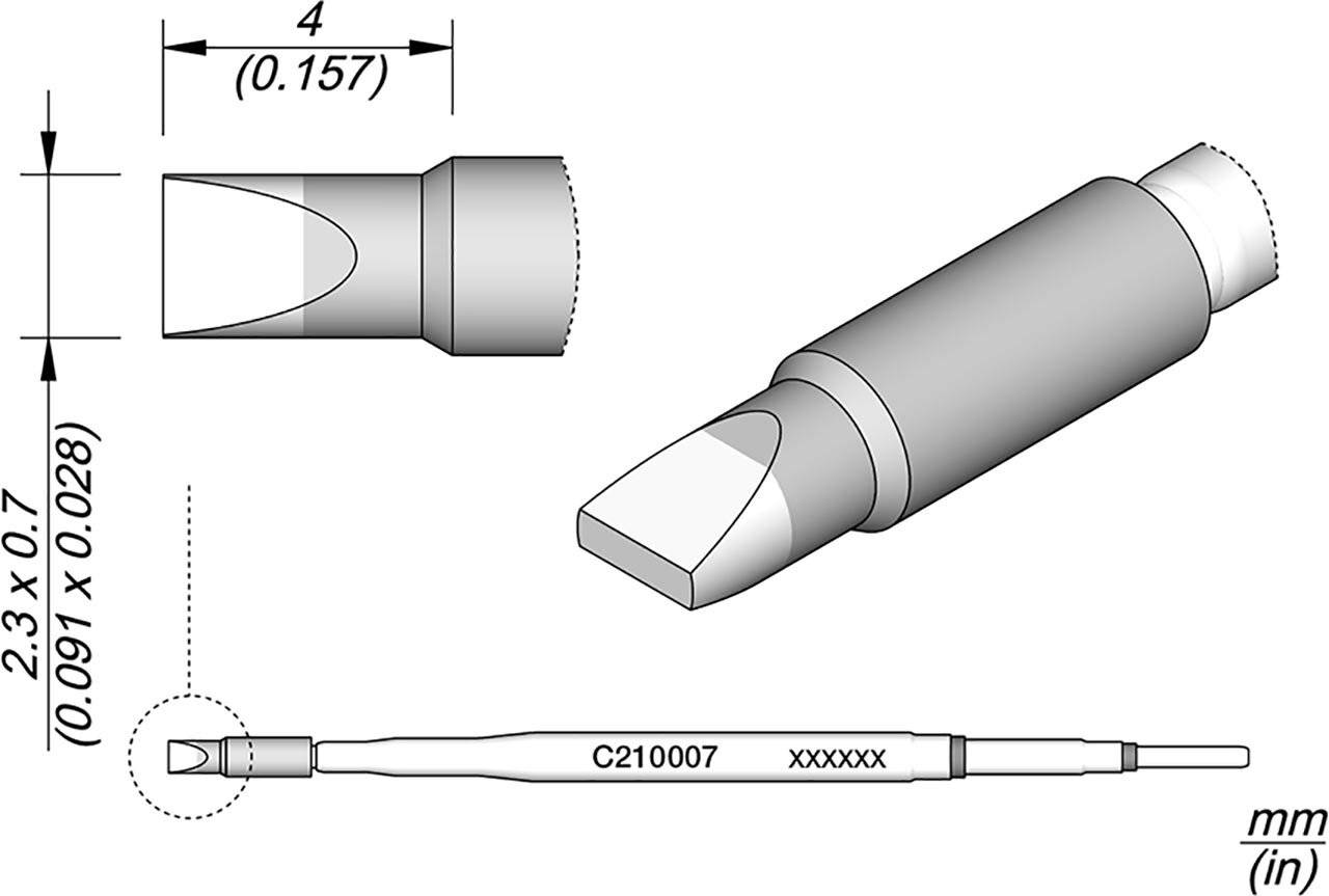 Lötspitze für T210-A / T210-NA, meißelförmig, gerade, C210007