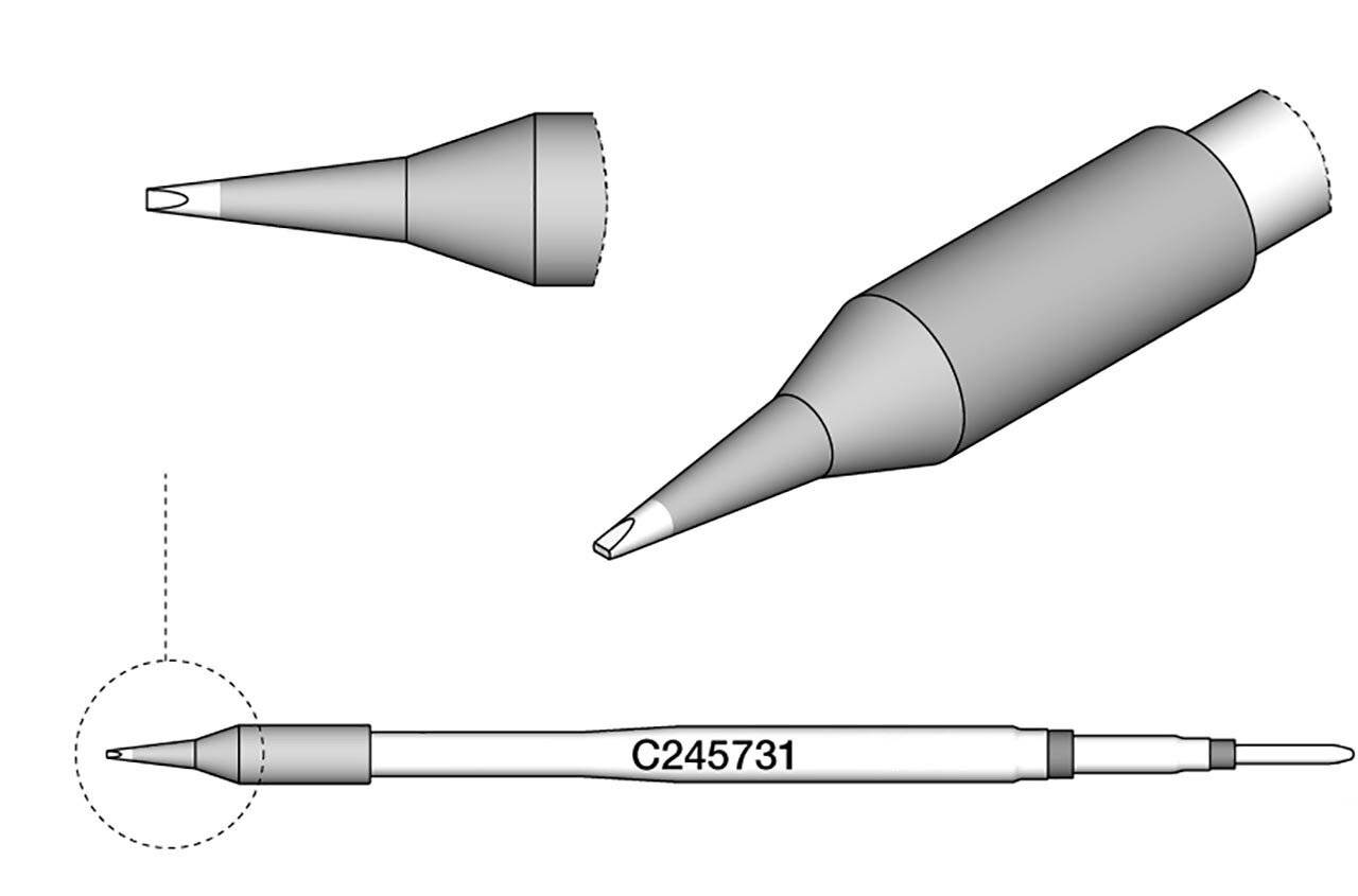 Lötspitze meißelförmig, 0,6 x 0,3 mm, C245731