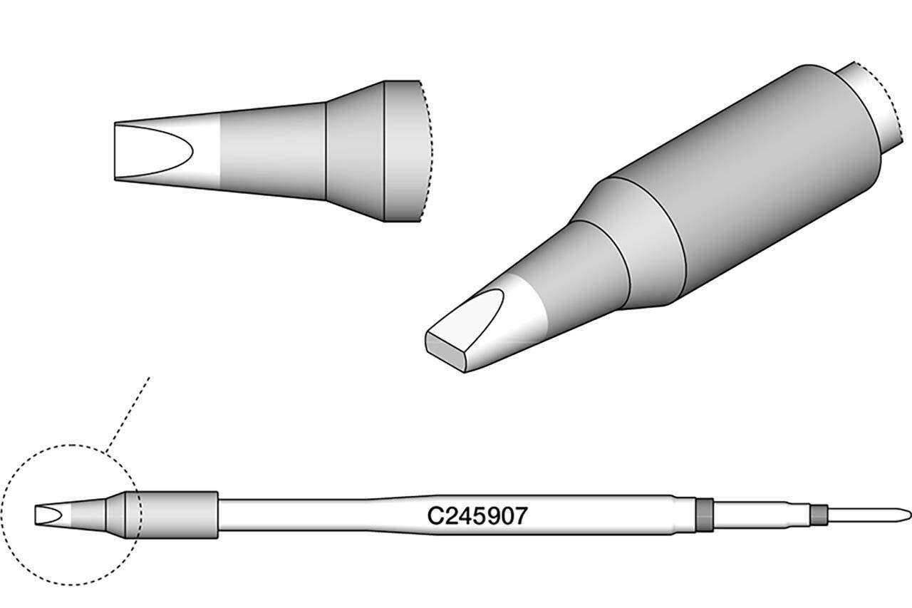 Lötspitze meißelförmig, 2,2 x 1 mm, C245907