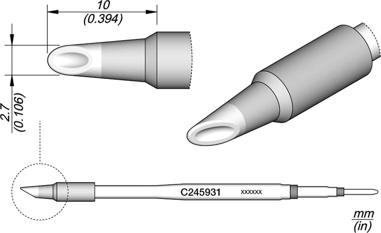 Lötspitze löffelförmig, D: 2,7 mm, C245931