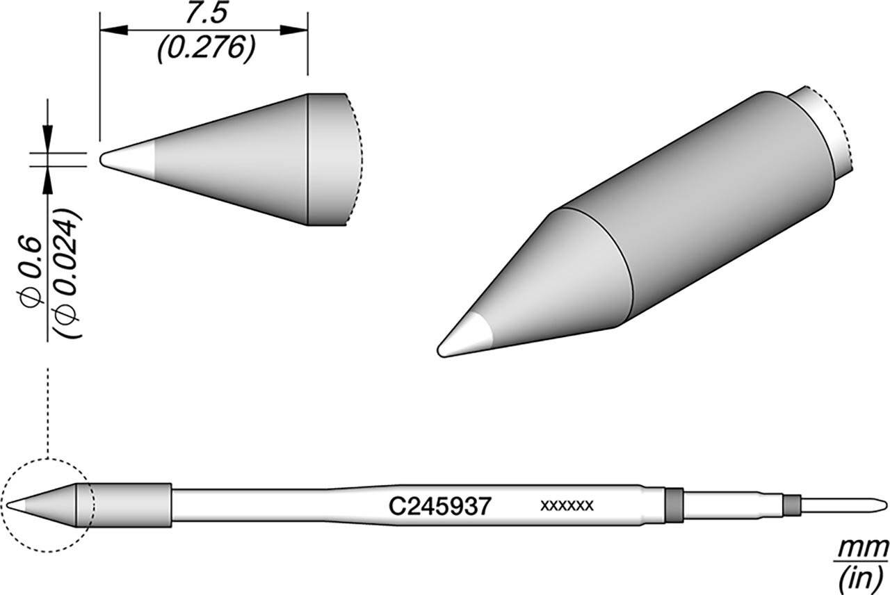 Lötspitze konisch, D: 0,6 mm, C245937