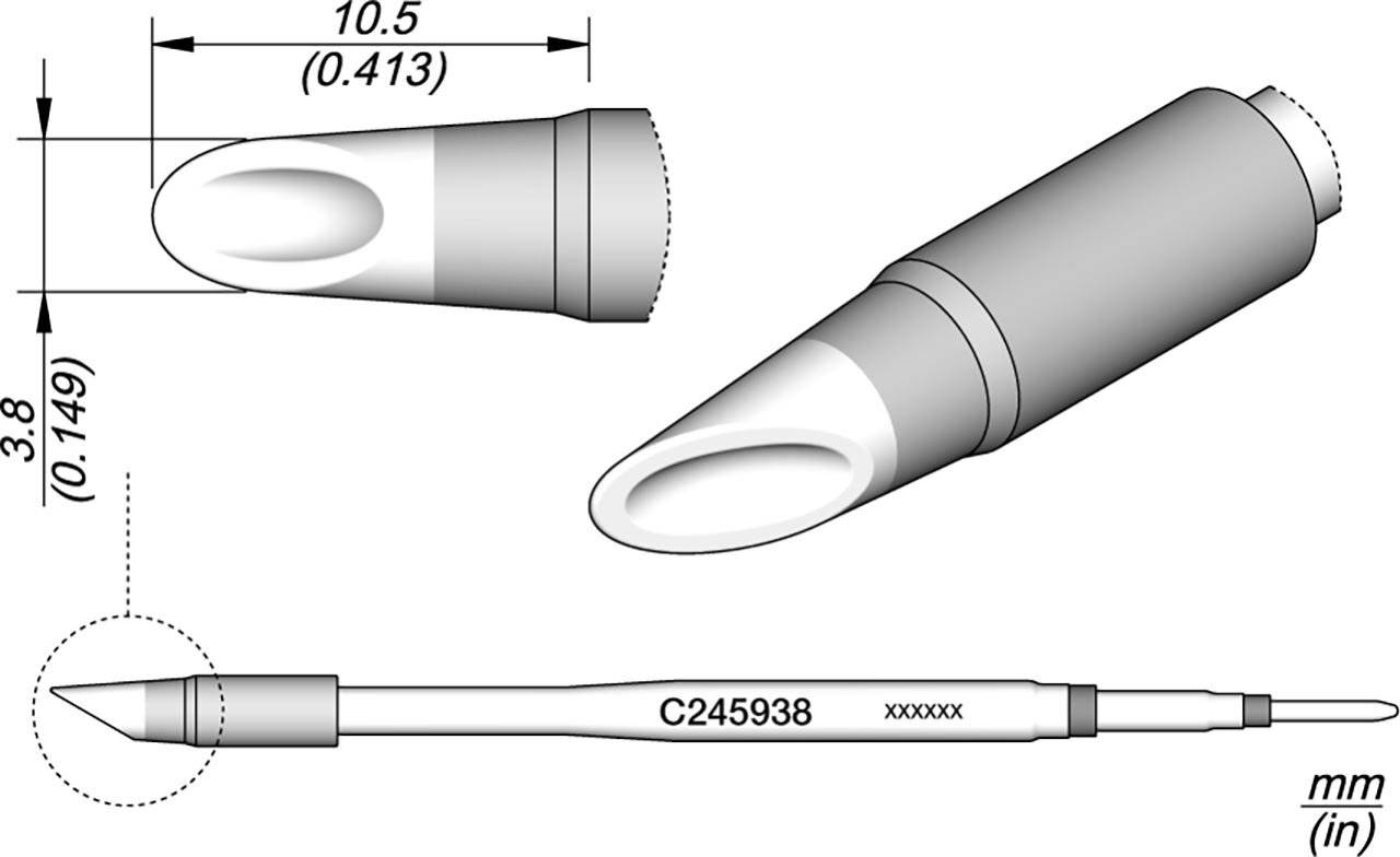 Lötspitze löffelförmig, D: 3,8 mm, C245938