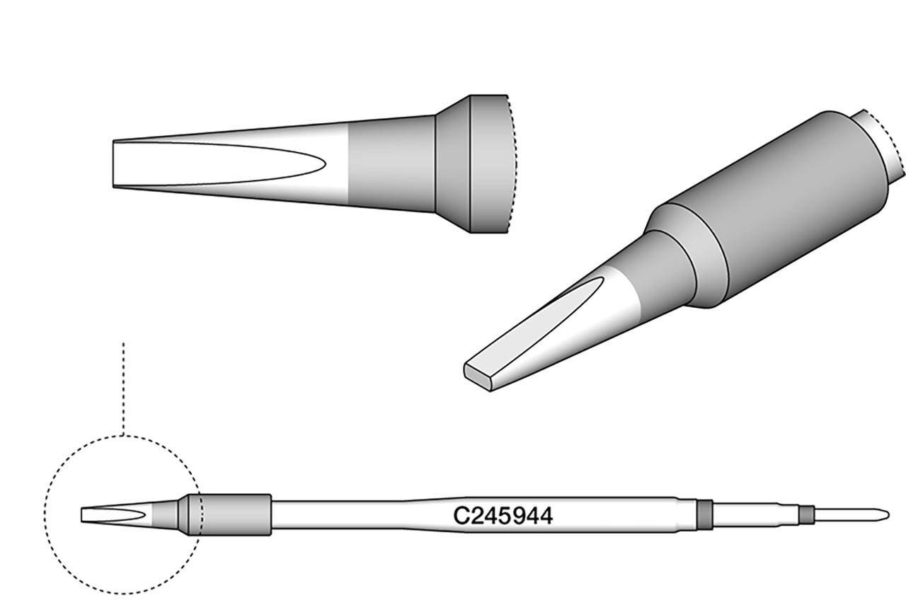Lötspitze meißelförmig, 1,8 x 0,8 mm, C245944