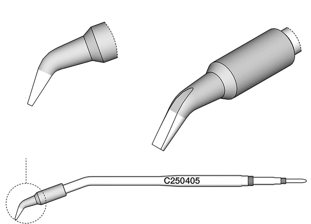 Lötspitze meißelförmig, gebogen, 1,8 x 0,8 mm, C250405
