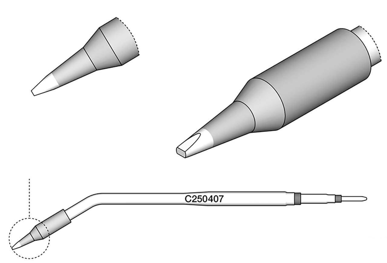 Lötspitze, meißelförmig, gerade 1,2 x 0,7 mm, C250407