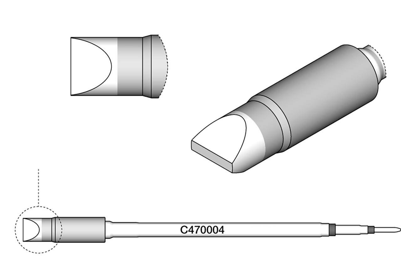 Lötspitze meißelförmig, 7,5 x 1,5 mm, C470004