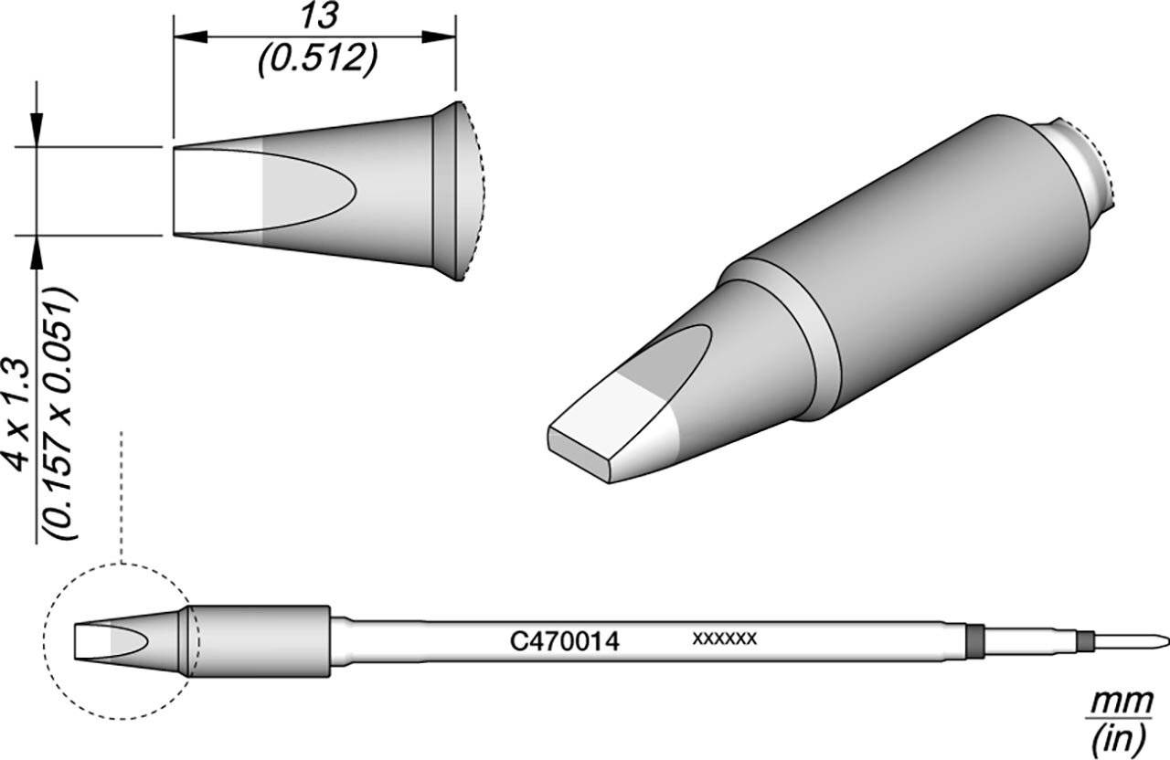 Lötspitze meißelförmig, 4 x 1,3 mm, C470014