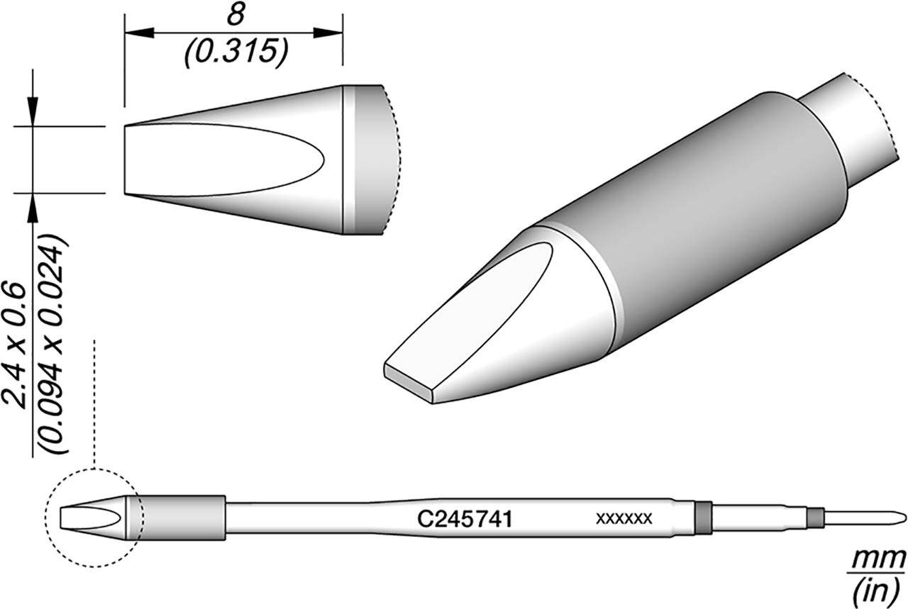 Lötspitze meißelförmig, 2,4 x 0,6 mm, C245741