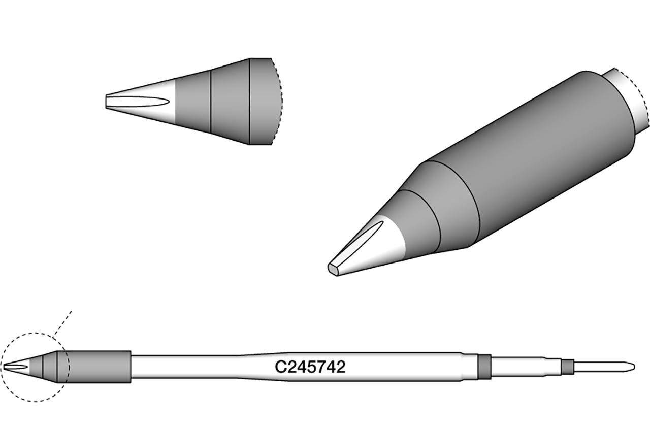 Lötspitze meißelförmig, 0,8 x 0,6 mm, C245742