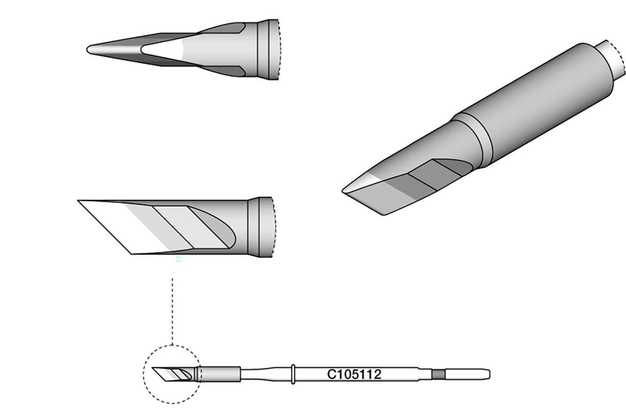 Lötspitze messerförmig, 2,5 x 0,3 mm, C105112