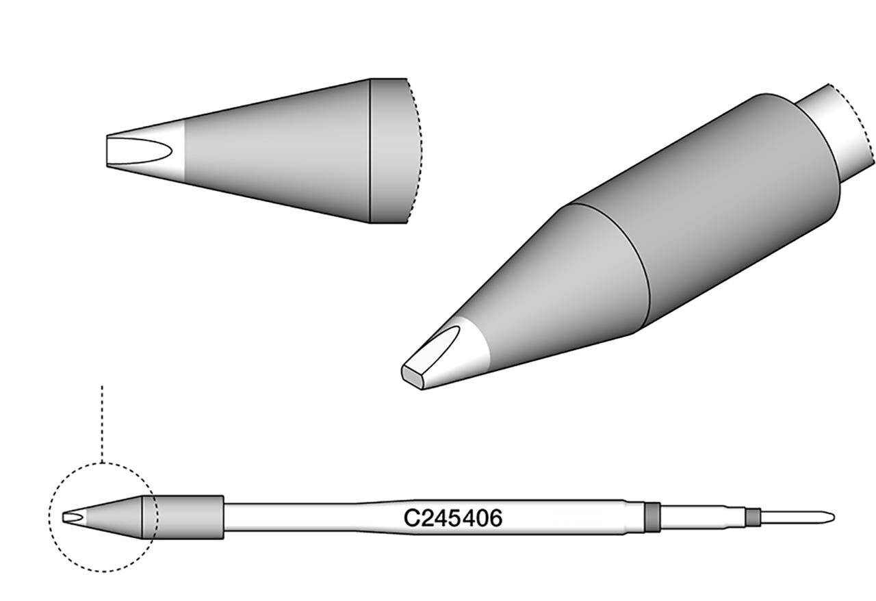 Lötspitze meißelförmig, 1,2 x 0,7 HT, C245406