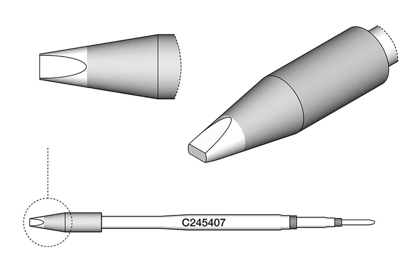 Lötspitze meißelförmig, 2,2 x 1 mm HT, C245407
