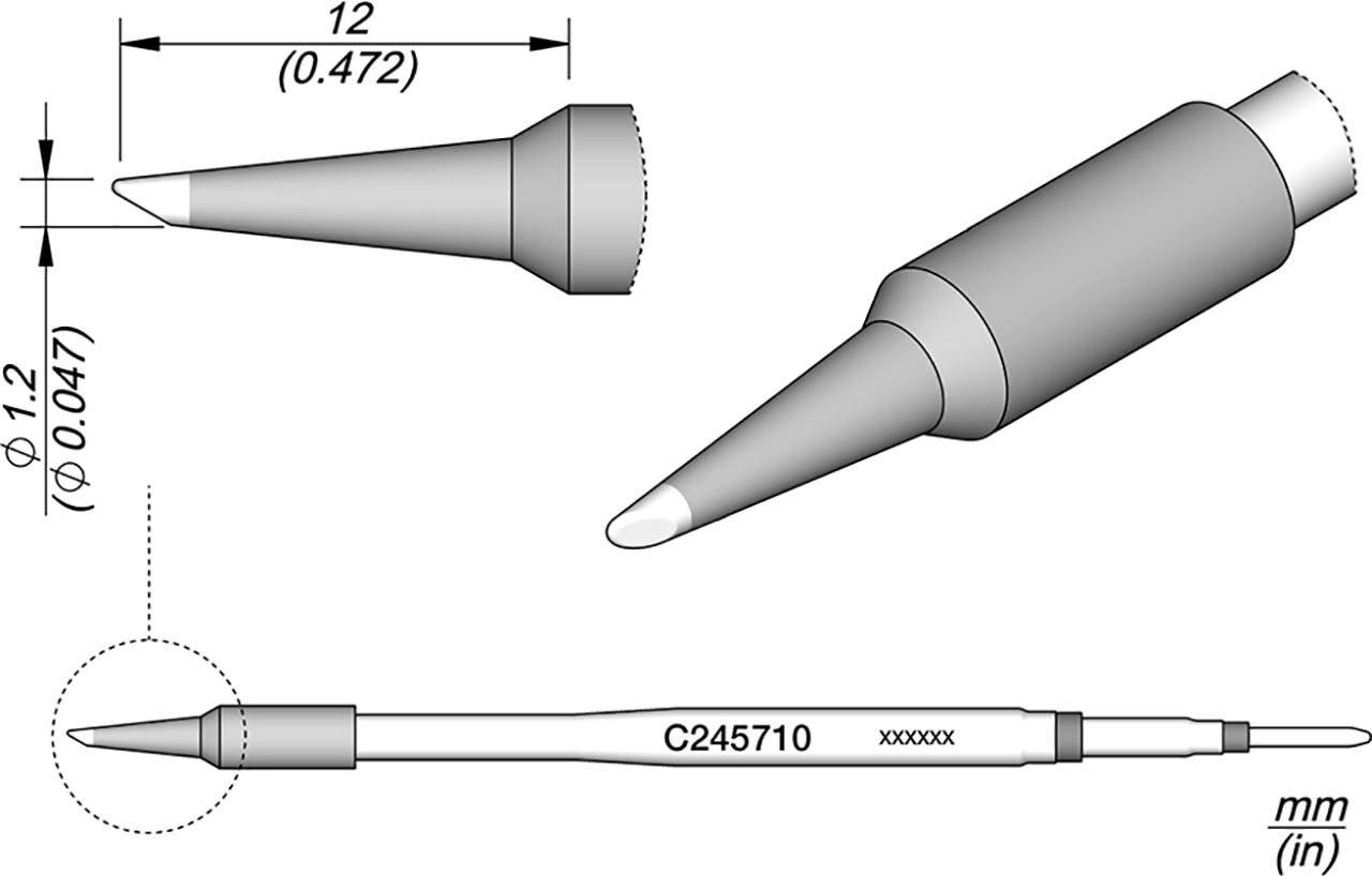 Lötspitze abgeschrägt, D: 3,8 mm, C245710