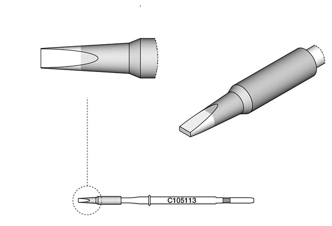 Lötspitze meißelförmig, gerade, 1 x 0,3 mm, C105113