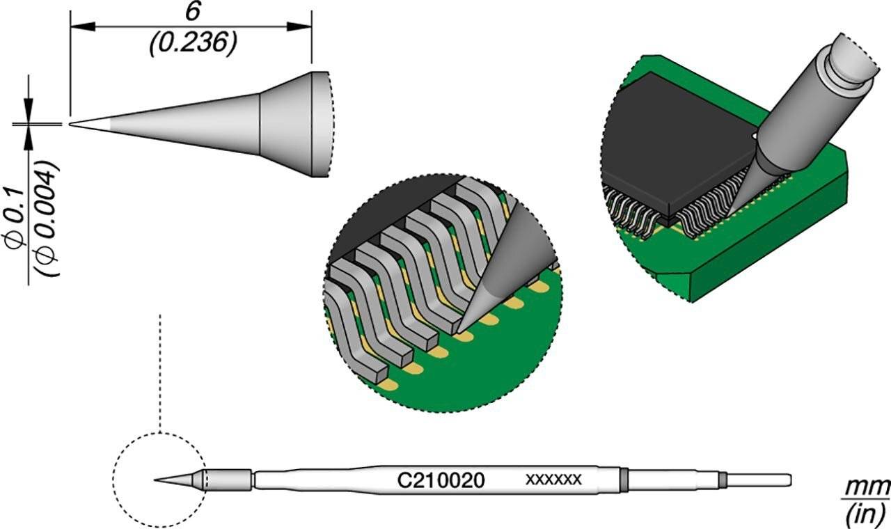 Lötspitze für T210-A / T210-NA, spitz, gerade, C210020