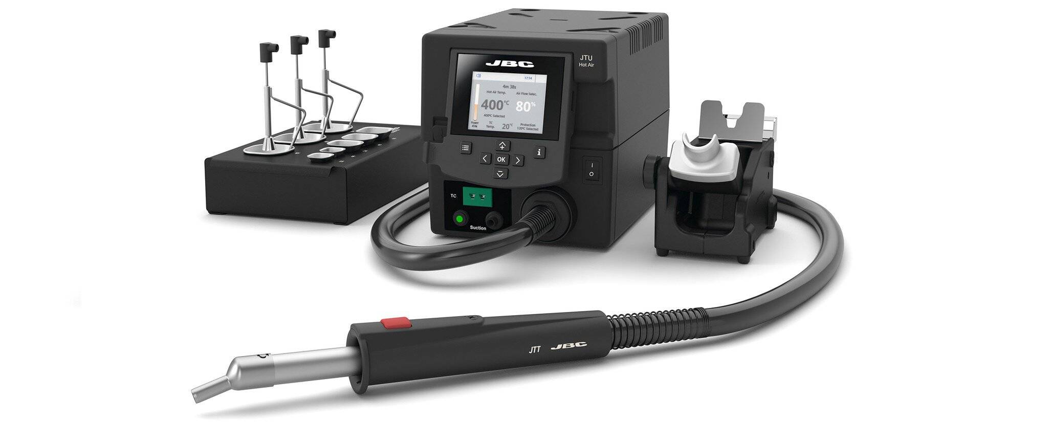 Power-Heißluftstation JTSE-2B, inkl. JT-T2A Heißluftkolben-Set und ESHT-A Abziehständer