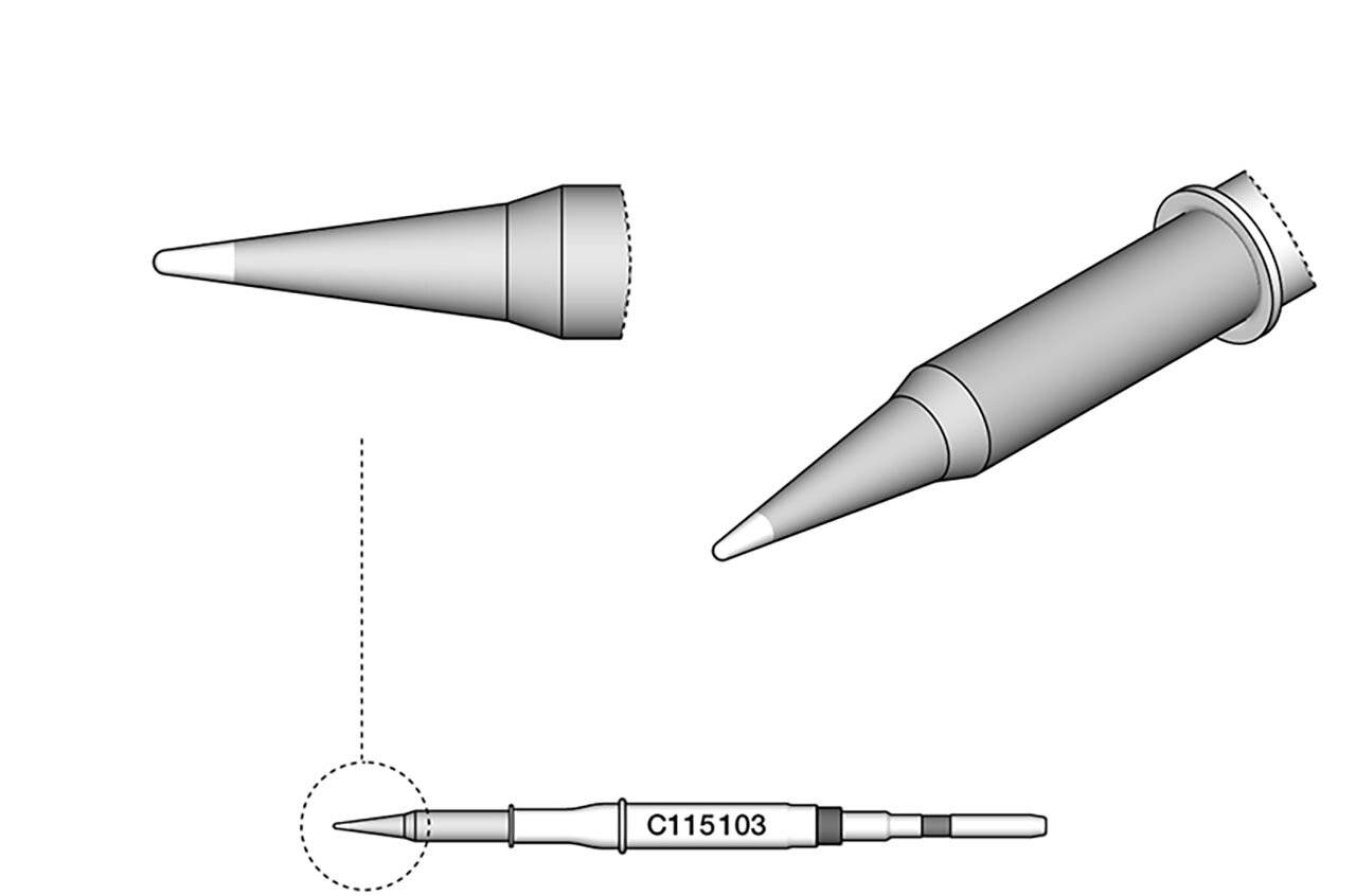 Lötspitze konisch, D: 0,3 mm, C115103