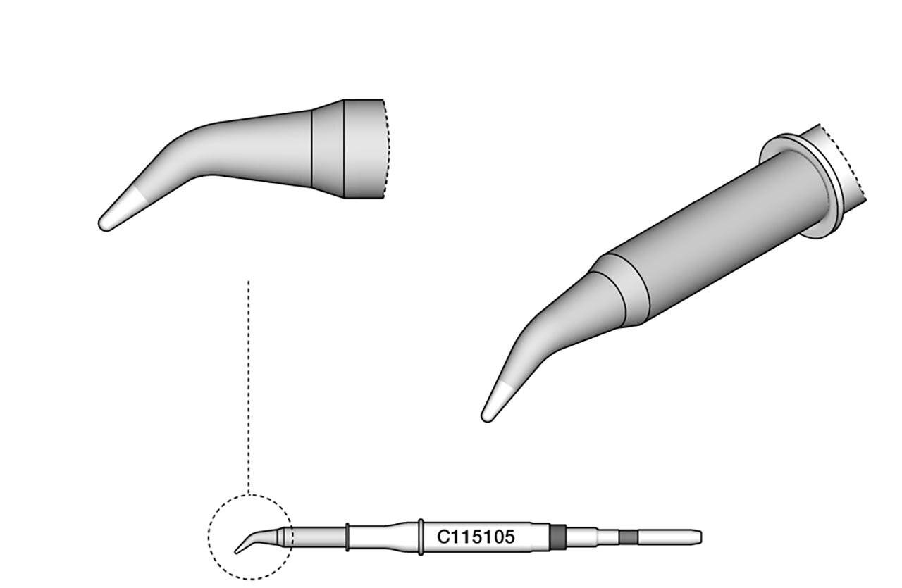 Lötspitze konisch gebogen, D: 0,3 mm, C115105