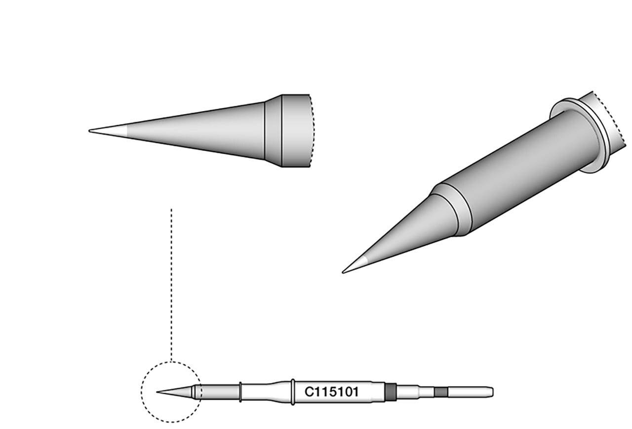 Lötspitze konisch, D: 0,1 mm, C115101