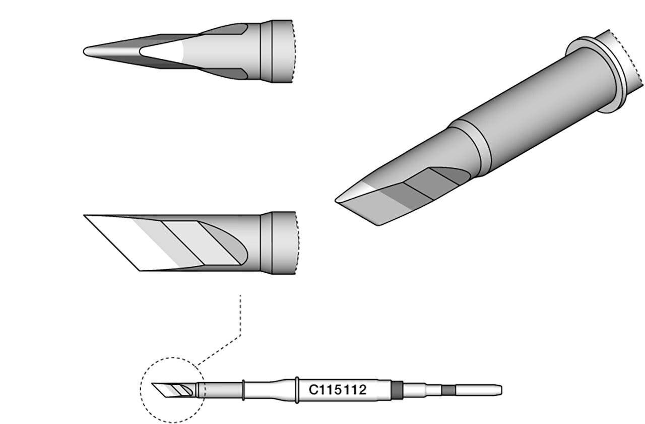 Lötspitze messerförmig, 2,5 x 0,3 mm, C115112