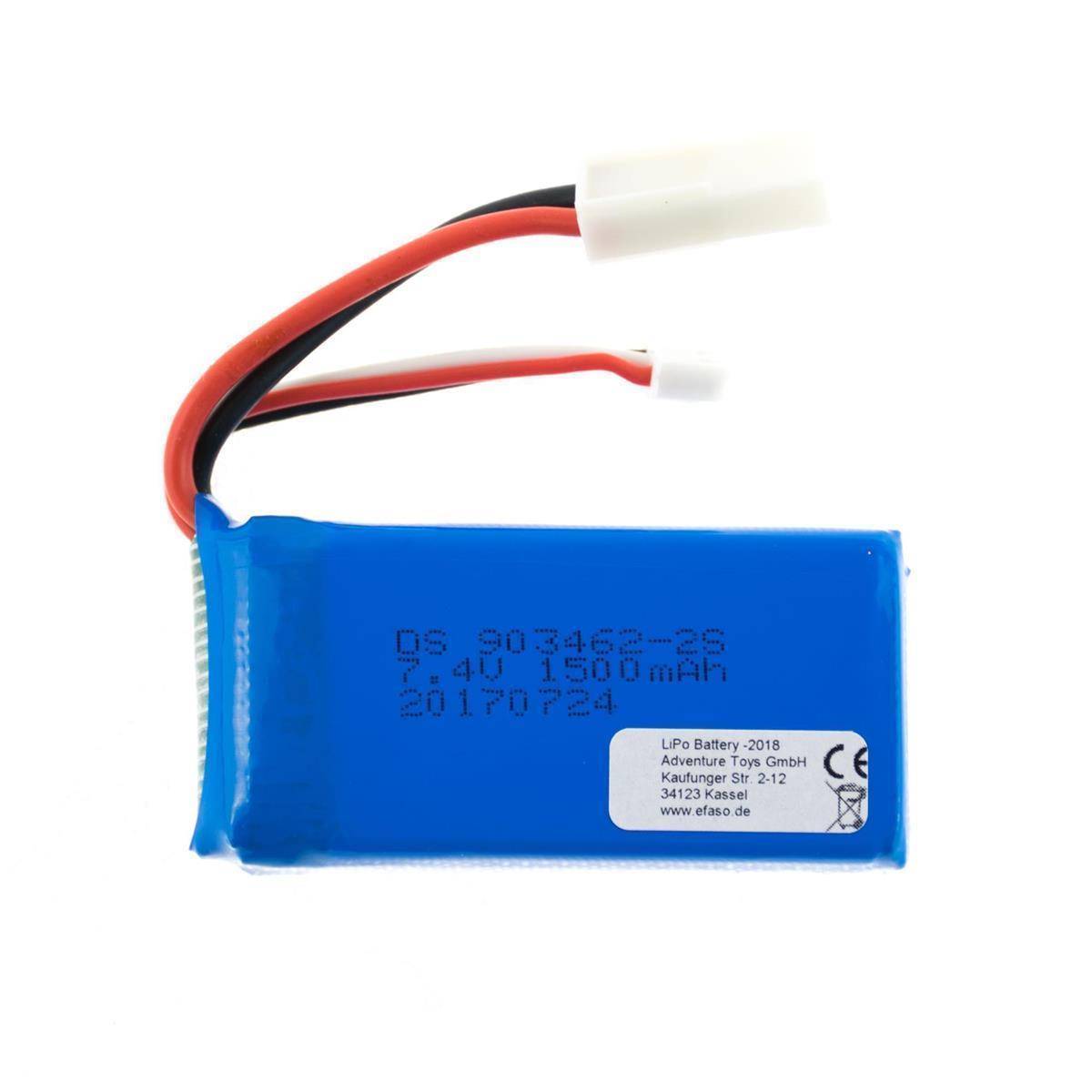Akku 7,4V / 1500 mAh / Li-Po / Mini-Tamiya Stecker / FT009, FX067C Amewi 22439